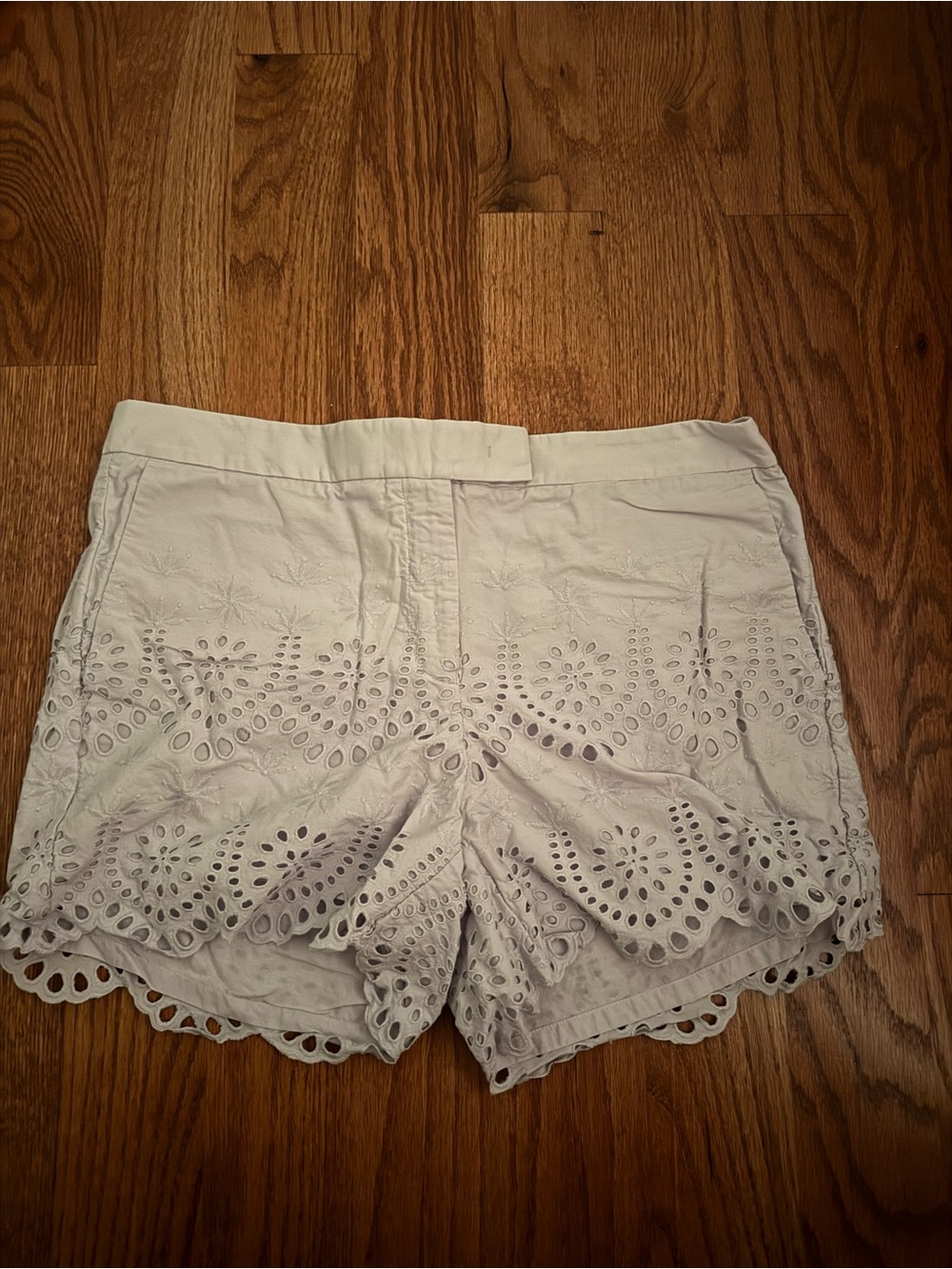 ann taylor light purple eyelet shorts